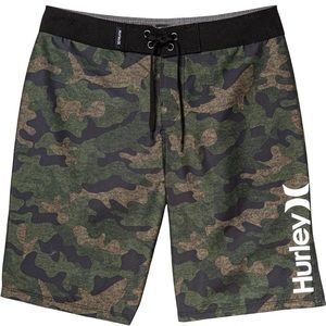 Hurley Boys Board Shorts green camo print swim trunks 18